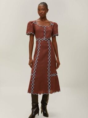 palermo linen midi dress Palermo Red Sleeveless Dress